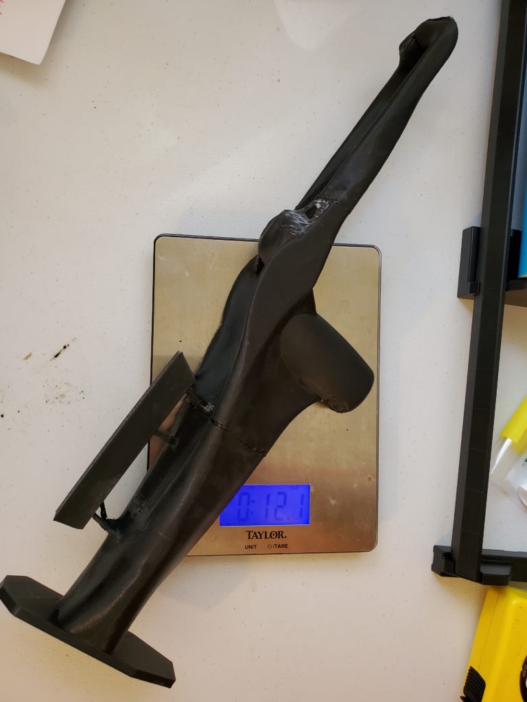 Weight of 3d printed rifle stock